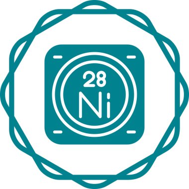 Periyodik tablonun nikel kimyasal elementinin web illüstrasyonu