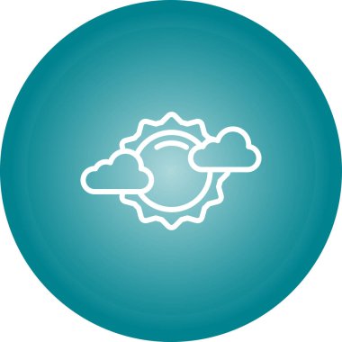 Güneşli hava ikonu, vektör illüstrasyonu basit tasarım