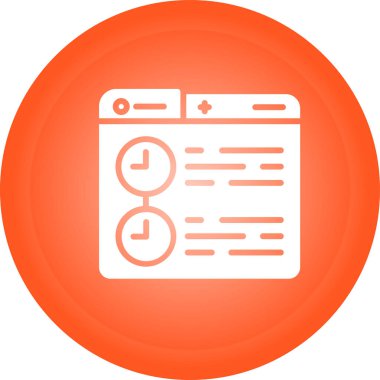 Zaman çizelgesi web simgesi, vektör illüstrasyonu 