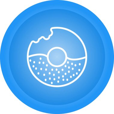 Çörek Taslak Simgesi. Donut Sanat Logosu. Vektör İllüstrasyonu. Beyaz Arka plan 'da izole edilmiş. Düzenlenebilir Vuruş 