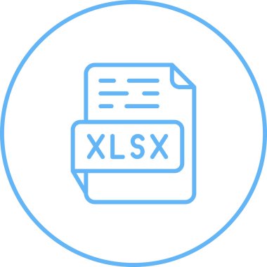 XLSX file icon design, vector illustration