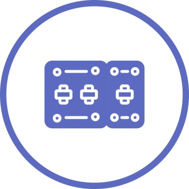 Devre kesici simgesi, düz vektör basit element çizimi düzenlenebilir yapı kavramından izole edilmiş beyaz arkaplan