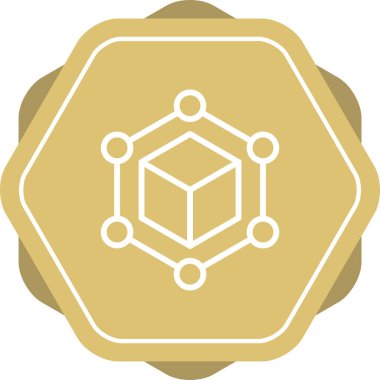 Blockchain web simgesi, basit vektör illüstrasyonu