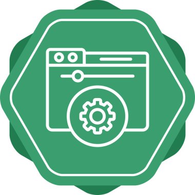 Sunucu Kontrol Paneli ikon vektör illüstrasyonu 