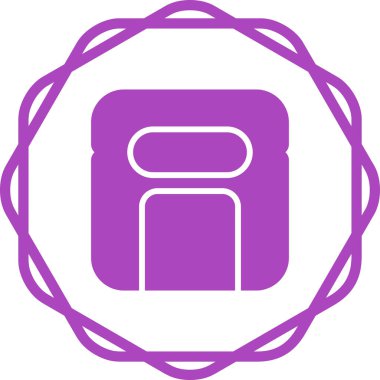 Evrak çantası ya da çanta basit simgeler doldurulmuş, ana hatlar, çizgi ve vuruş stili olarak dizayn edilmiş