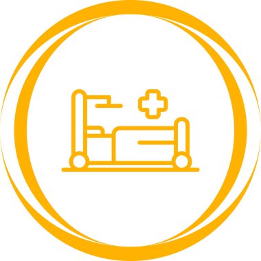 Hastane yatak ikonunun web illüstrasyonu