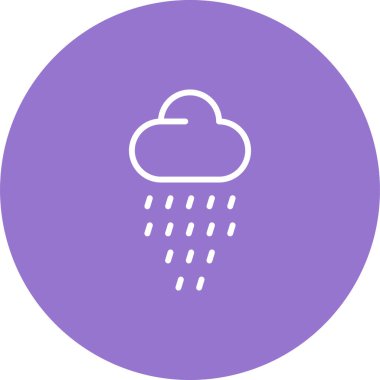 Yağmurlu hava çizgisi ikon vektör çizimi 