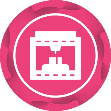 3D baskı simge vektör çizim  