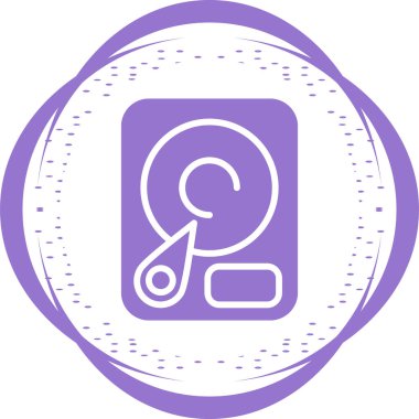 Sabit disk simgesi, vektör illüstrasyonu basit tasarım