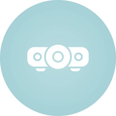 Web sitesi, Mobil, Sunum ve Logo Tasarımı için Projektör Simgesi. Vektör İllüstrasyonu