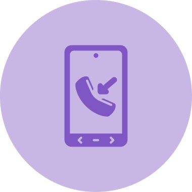 Gelen aramalı cep telefonu. Web simgesi basit illüstrasyon