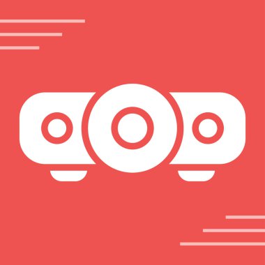 Web sitesi, Mobil, Sunum ve Logo Tasarımı için Projektör Simgesi. Vektör İllüstrasyonu