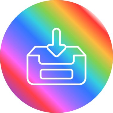 Gelen kutusu web simgesi, basit vektör illüstrasyonu