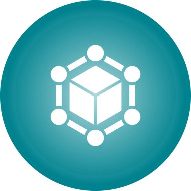 Blockchain web simgesi, basit vektör illüstrasyonu