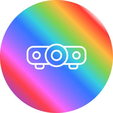 Web sitesi, Mobil, Sunum ve Logo Tasarımı için Projektör Simgesi. Vektör İllüstrasyonu