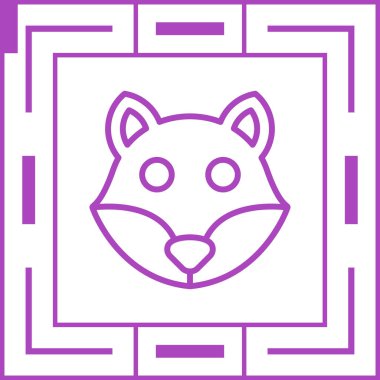 İzole edilmiş arkaplanda tilki simgesi