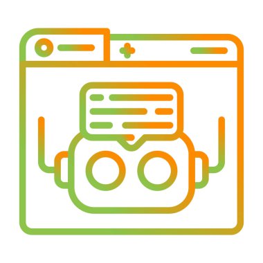 Chatbot düz simgesi, vektör illüstrasyonu 