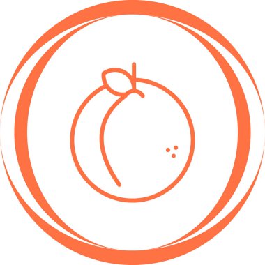 şeftali simgesi web basit illüstrasyon