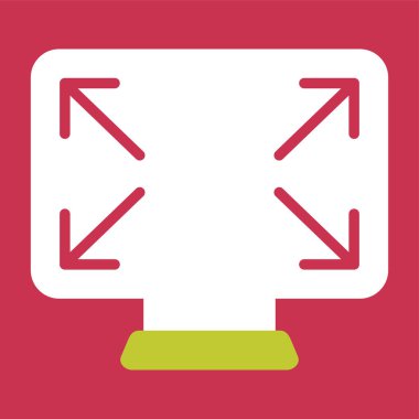 Tam Ekran Simgesi Simgesi, basit illüstrasyon 