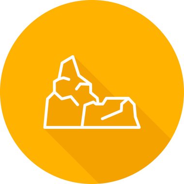 Kayaların simgesi, düz tasarım biçimi  