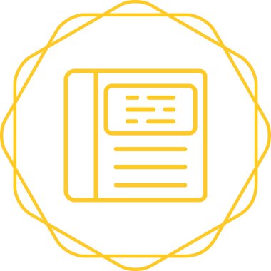 Kişisel ve ticari kullanım için Turuncu Kitap ikonu vektör çizimi.