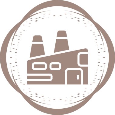 Fabrika Simgesi, Web Tasarımı Düğmesi, Vektör İllüstrasyonu