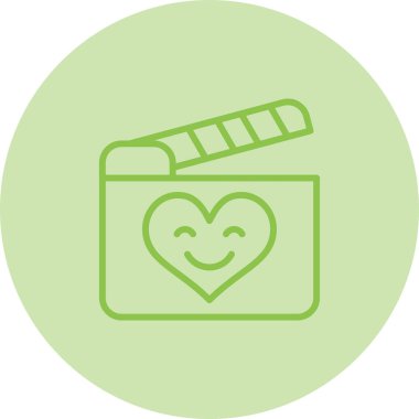 Romantik komedi film ikonunun vektör çizimi