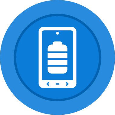 Telefon ekranının pil simgesi, vektör illüstrasyonu basit tasarım
