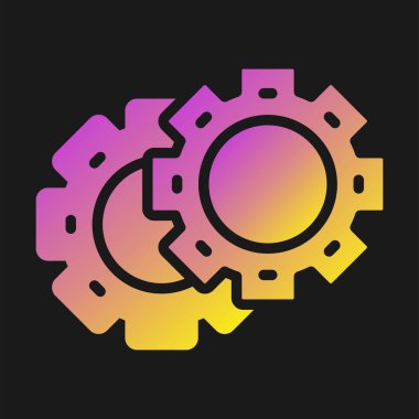 Gears web simgesi, basit vektör illüstrasyonu