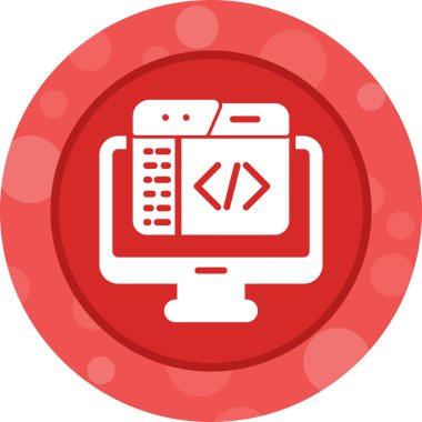 Kod Düzenleyici Web simgesi vektör illüstrasyonu