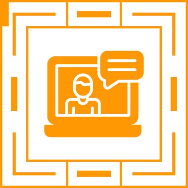 Web Konferansı Web Simgesi illüstrasyonu