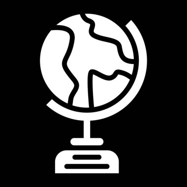 Web Resminin Küresel Simgesi. Global Ağ İşareti. Dünya Siyah ve Beyaz İşareti veya Simgesi. Vektör