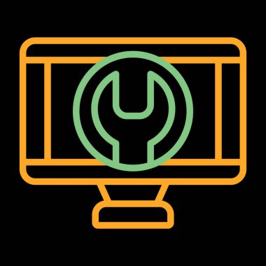 Bilgisayar ekranı simgesini onar. vektör illüstrasyonu