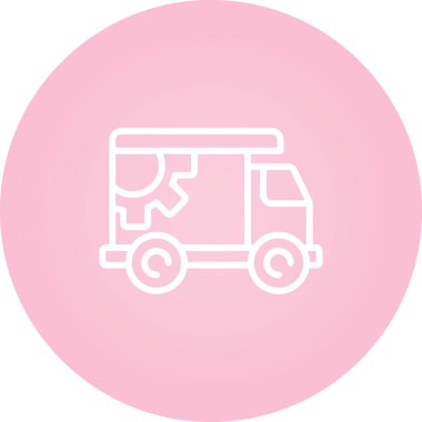 dağıtım kamyonu simgesi, vektör illüstrasyonu basit tasarım