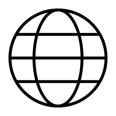 Web Resminin Küresel Simgesi. Global Ağ İşareti. Dünya Siyah ve Beyaz İşareti veya Simgesi. Vektör