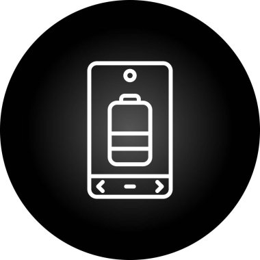 Telefon ekranının pil simgesi, vektör illüstrasyonu basit tasarım