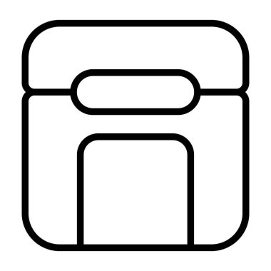 Evrak çantası ya da çanta basit simgeler doldurulmuş, ana hatlar, çizgi ve vuruş stili olarak dizayn edilmiş