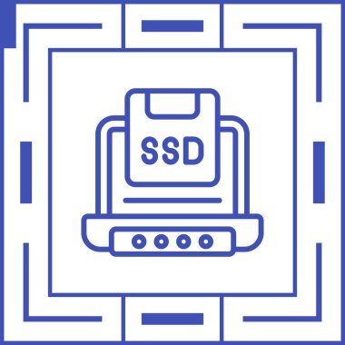 Solid State Drive simgesi, vektör illüstrasyonu basit tasarım