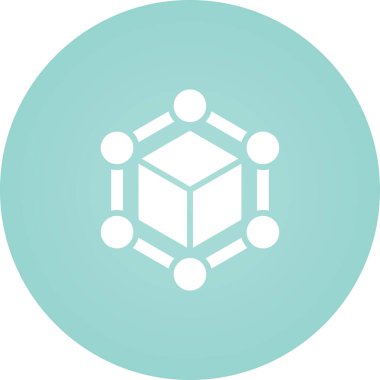 Blockchain web simgesi, basit vektör illüstrasyonu