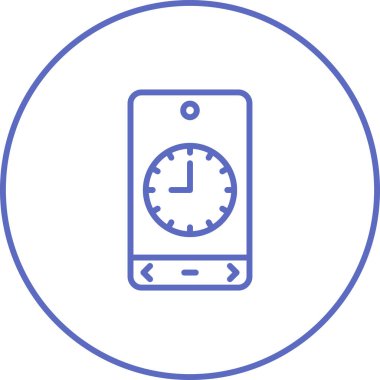 Akıllı telefon simgesi, vektör illüstrasyonu zamanı