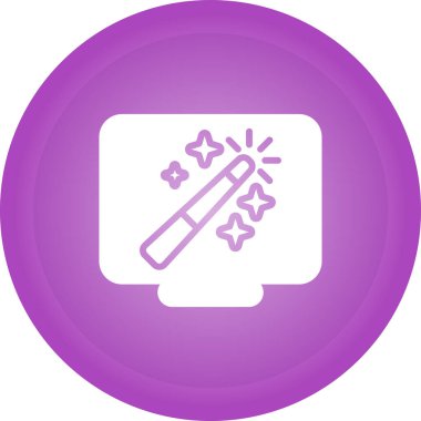 Masaüstü bilgisayar simgesi, vektör illüstrasyonu basit tasarım