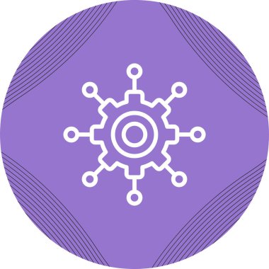 Microservices simgesi, vektör illüstrasyonu basit tasarım