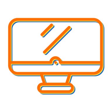 Masaüstü bilgisayar simgesi, vektör illüstrasyonu basit tasarım