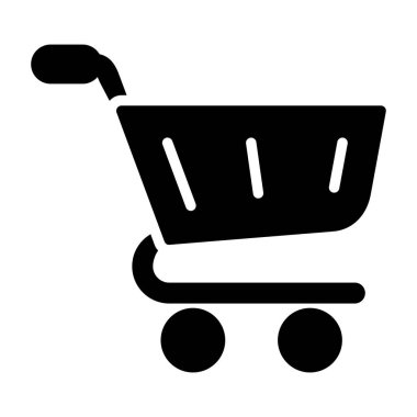 Alışveriş arabası simgesi, vektör illüstrasyonu 