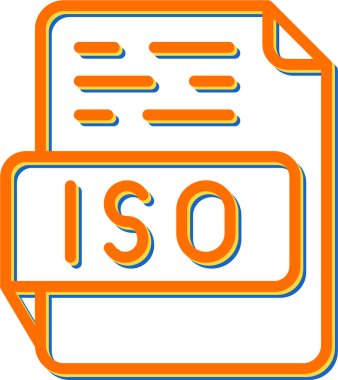 izo dosya biçimi simgesi, vektör illüstrasyonu basit tasarım