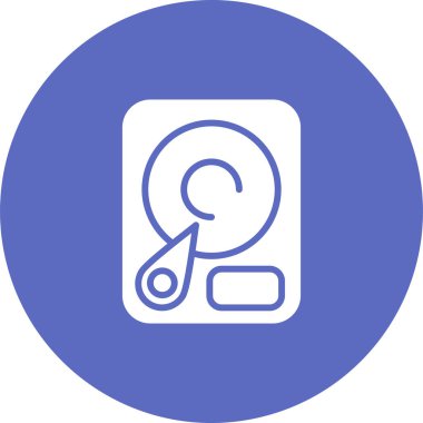 Sabit disk simgesi, vektör illüstrasyonu basit tasarım