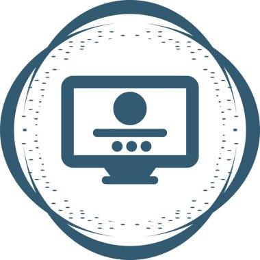 Masaüstü bilgisayar simgesi, vektör illüstrasyonu basit tasarım