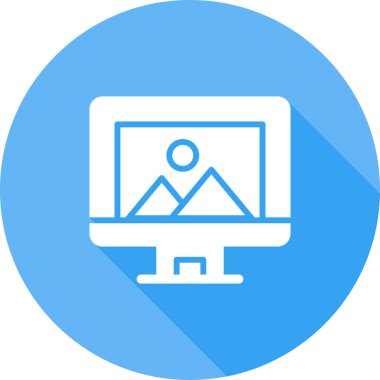 Bilgisayar ekranında illüstrasyon, vektör basit tasarım