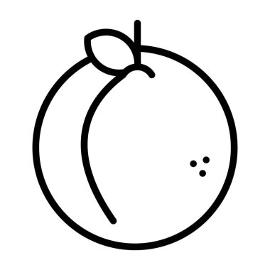 şeftali simgesi web basit illüstrasyon