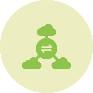 Çoklu Bulut simgesi, Bulut servisi, vektör illüstrasyonu  